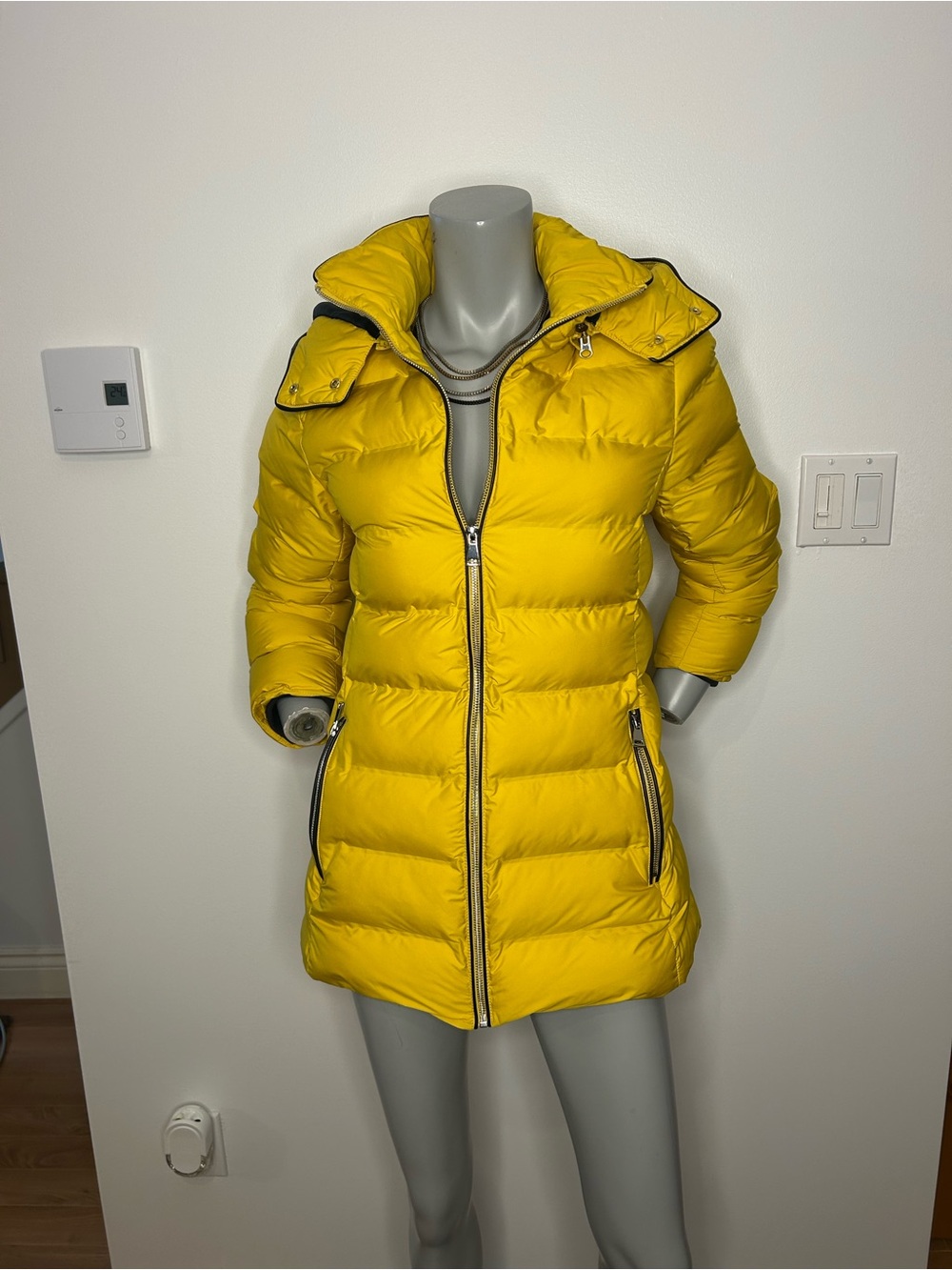 The Sak Bright Yellow Quilted Hooded Puffer Coat
